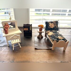 Miniature Bedroom Dollhouse Furniture Accessories Set